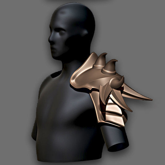 30 Highpoly and Lowpoly Shoulder Armor Low-poly 3D model_16