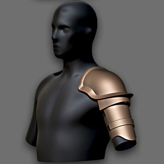 30 Highpoly and Lowpoly Shoulder Armor Low-poly 3D model_30