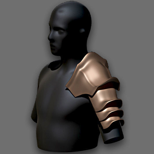 30 Highpoly and Lowpoly Shoulder Armor Low-poly 3D model_34