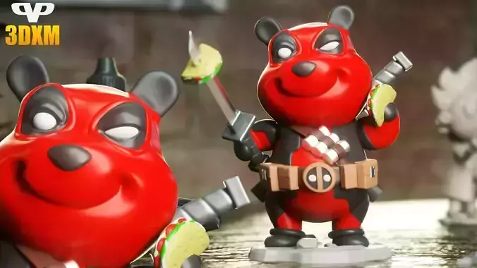 DeadPooh Chibi STL for 3D Printing ChibiSTL 3DXM