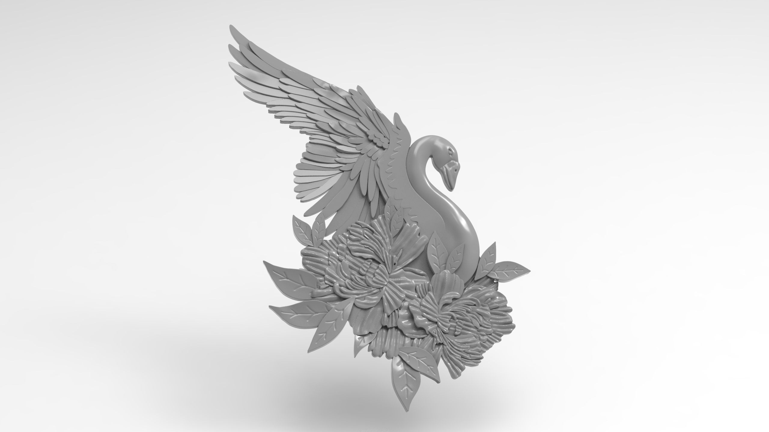 Swan relief 3D print model_8