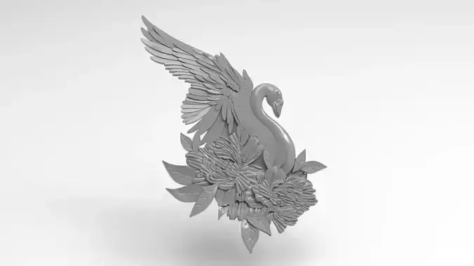 Swan relief 3D print model
