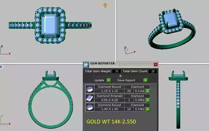 emerald cut halo engagement ring