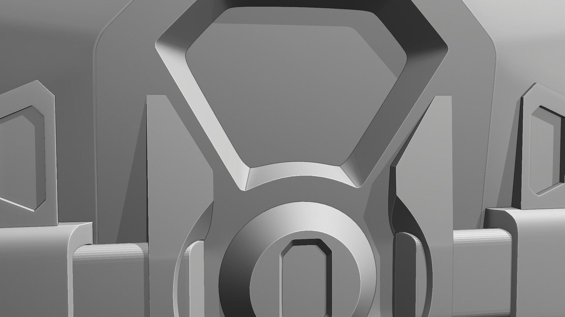 SciFi Door Low-poly 3D model_14