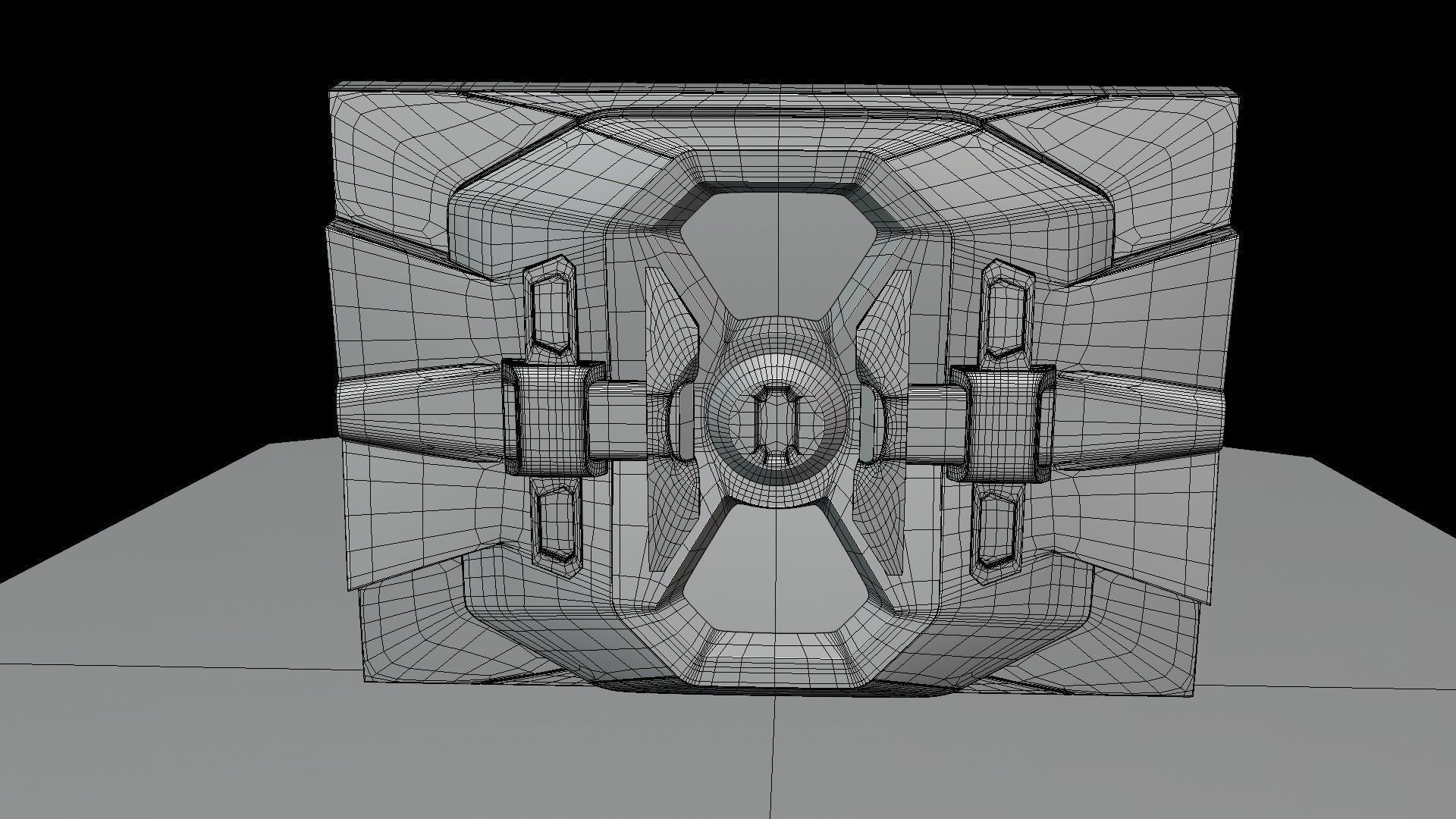 SciFi Door Low-poly 3D model_16