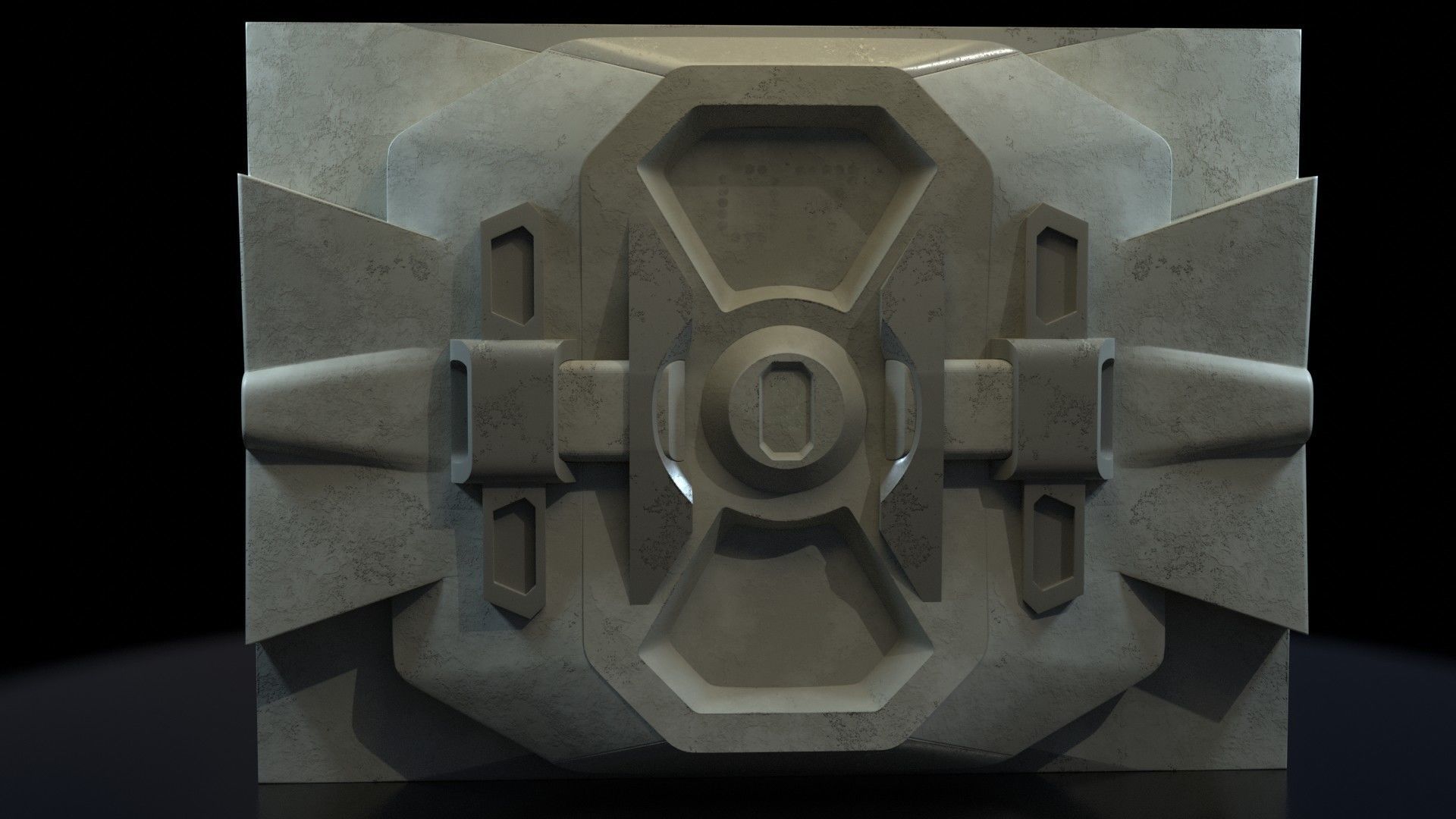 SciFi Door Low-poly 3D model_5