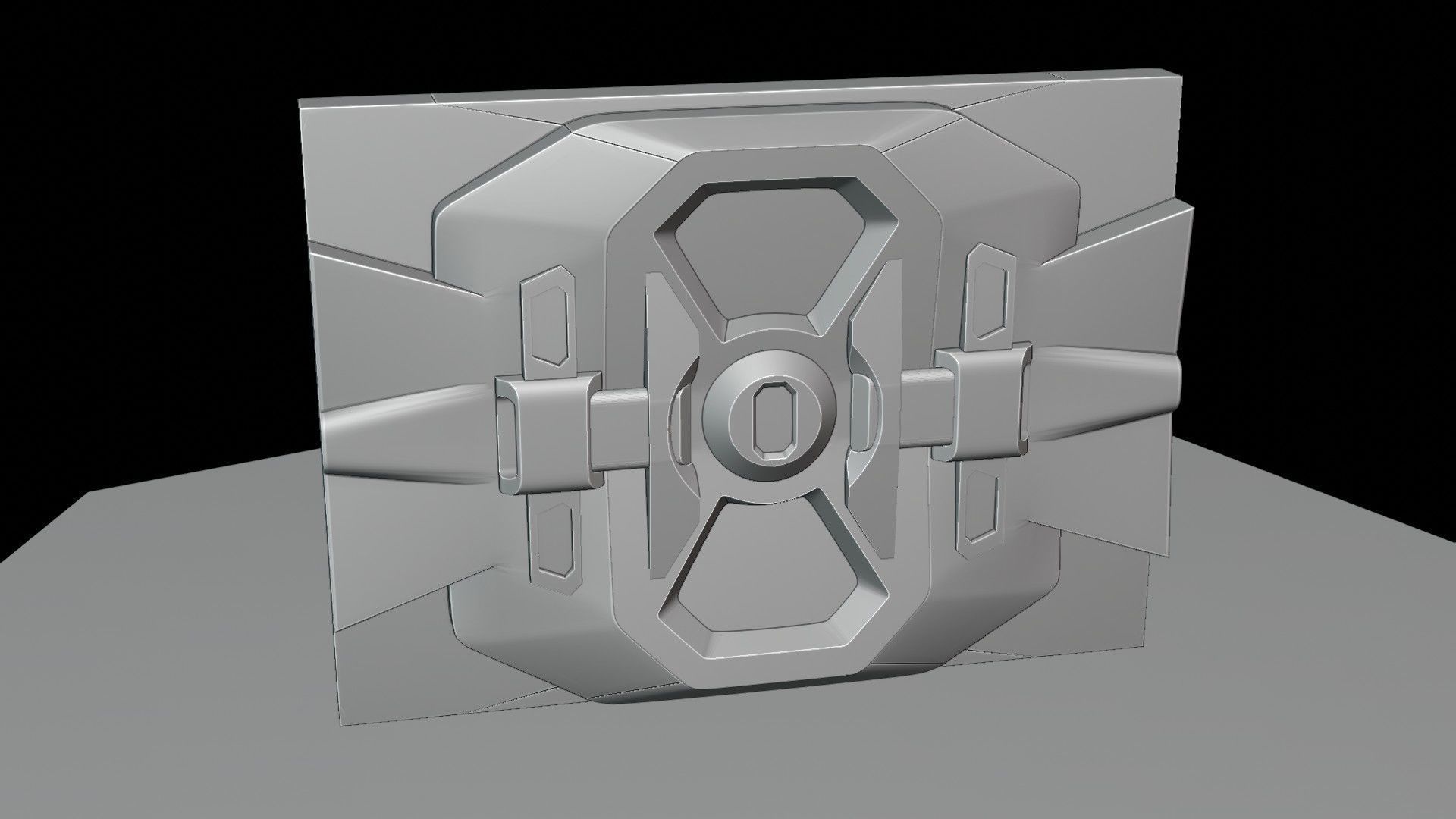 SciFi Door Low-poly 3D model_17