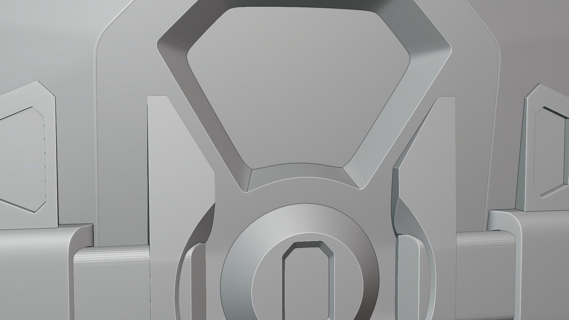 SciFi Door Low-poly 3D model_8