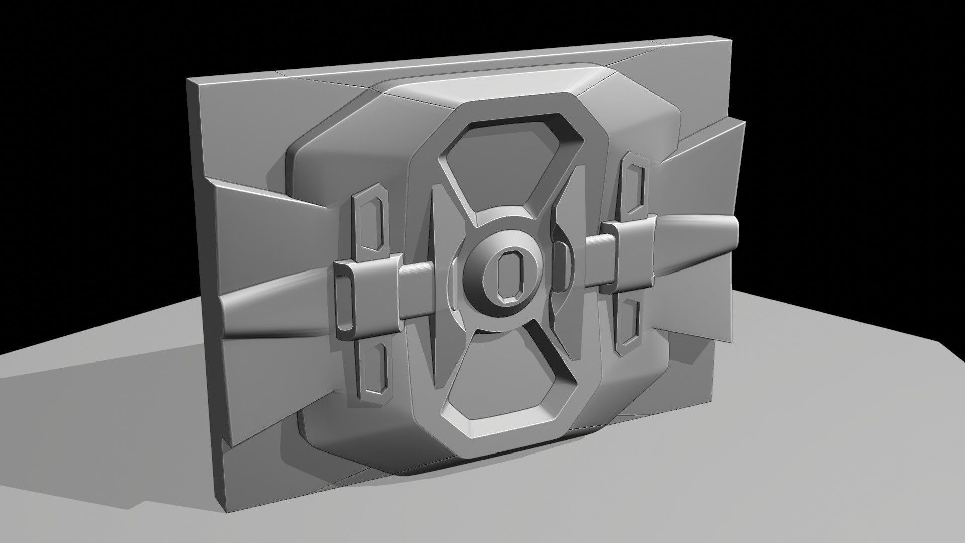 SciFi Door Low-poly 3D model_11