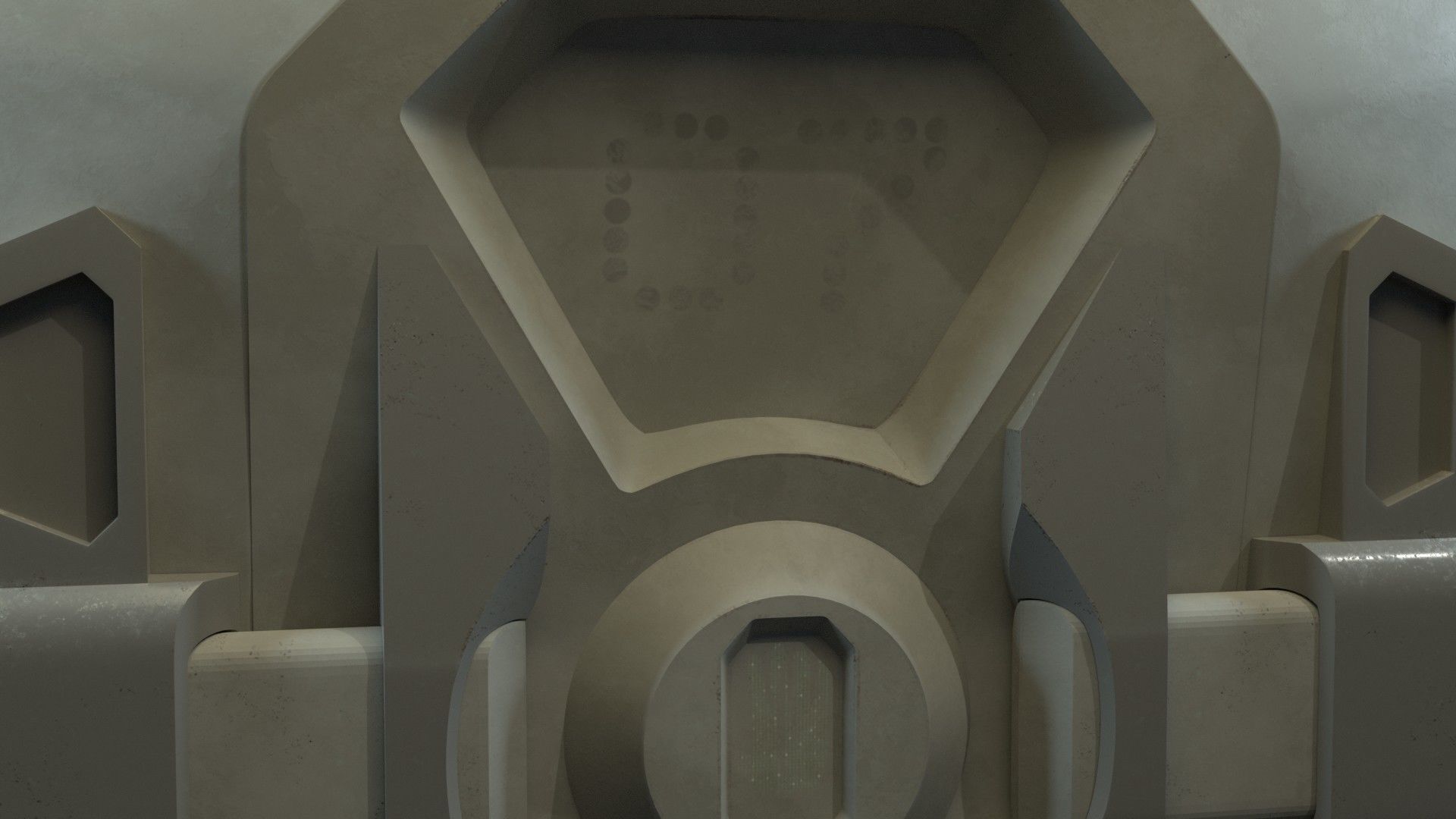 SciFi Door Low-poly 3D model_9