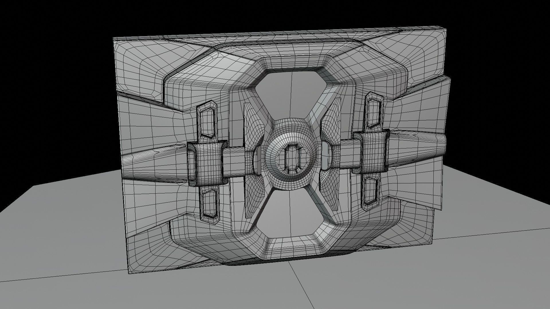 SciFi Door Low-poly 3D model_4