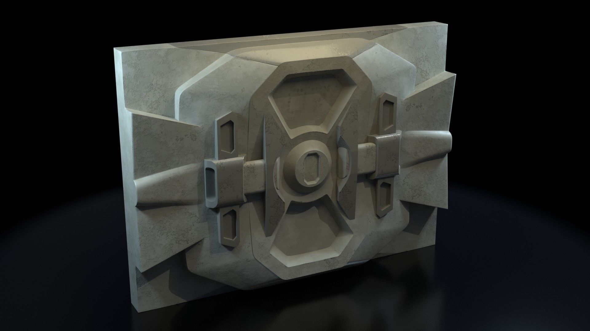 SciFi Door Low-poly 3D model_13