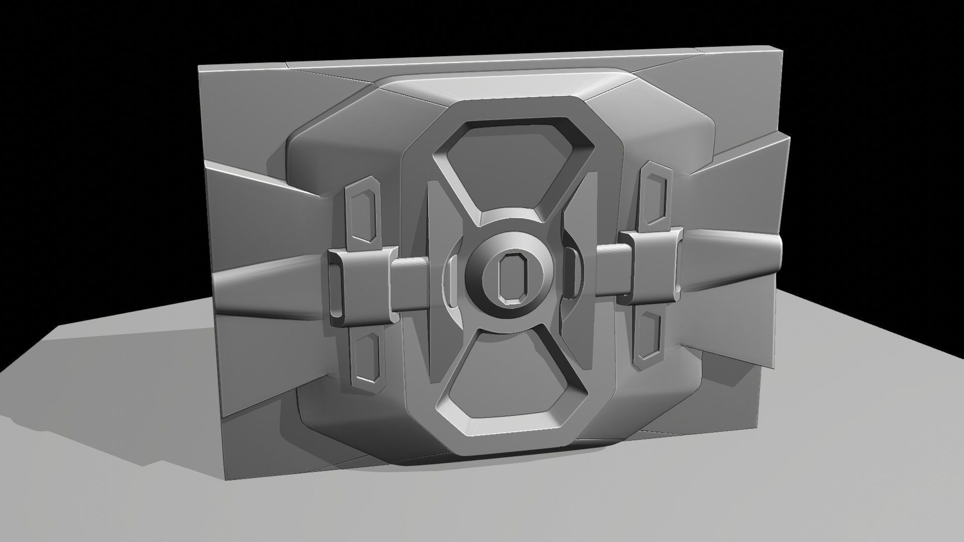 SciFi Door Low-poly 3D model_15