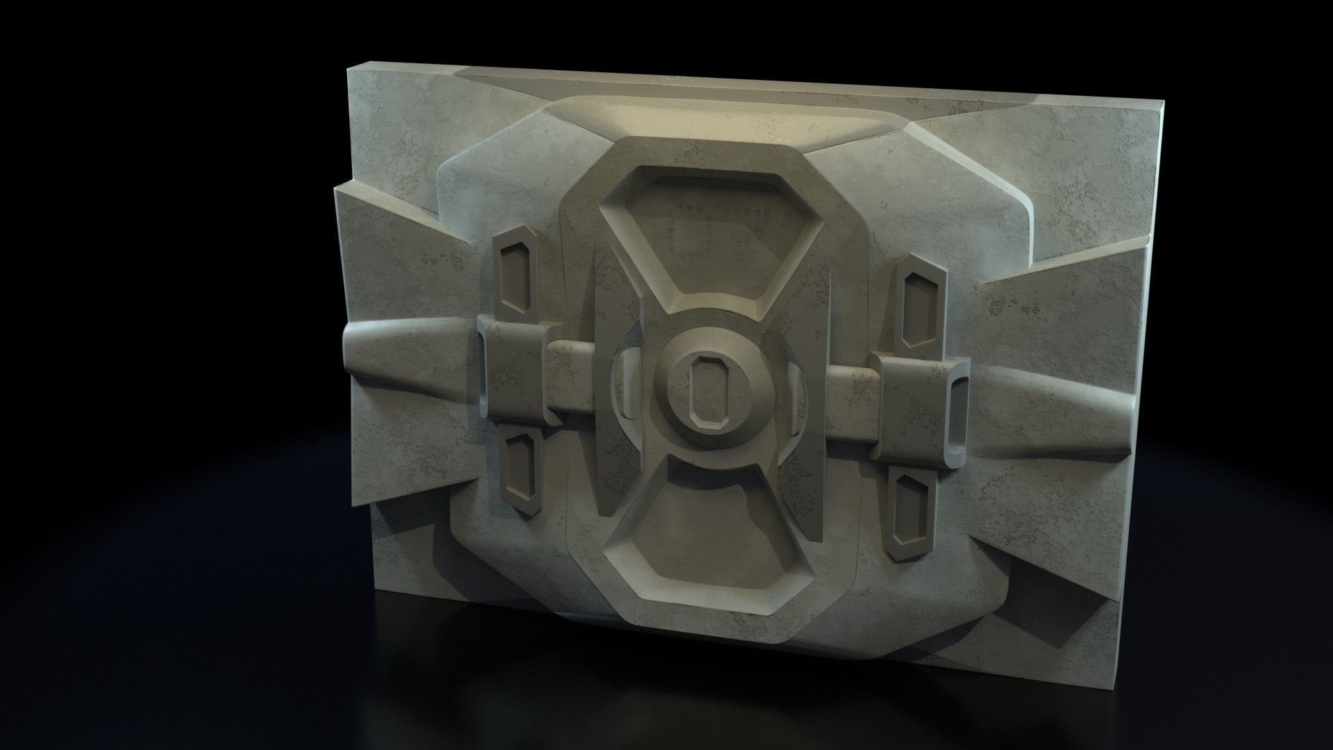 SciFi Door Low-poly 3D model_2