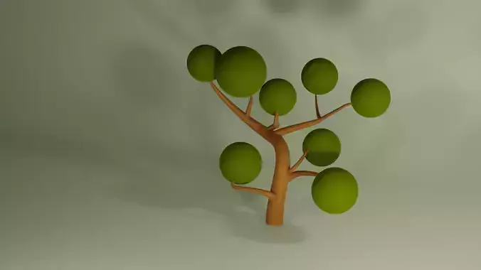 Low poly stylistic bonsai tree