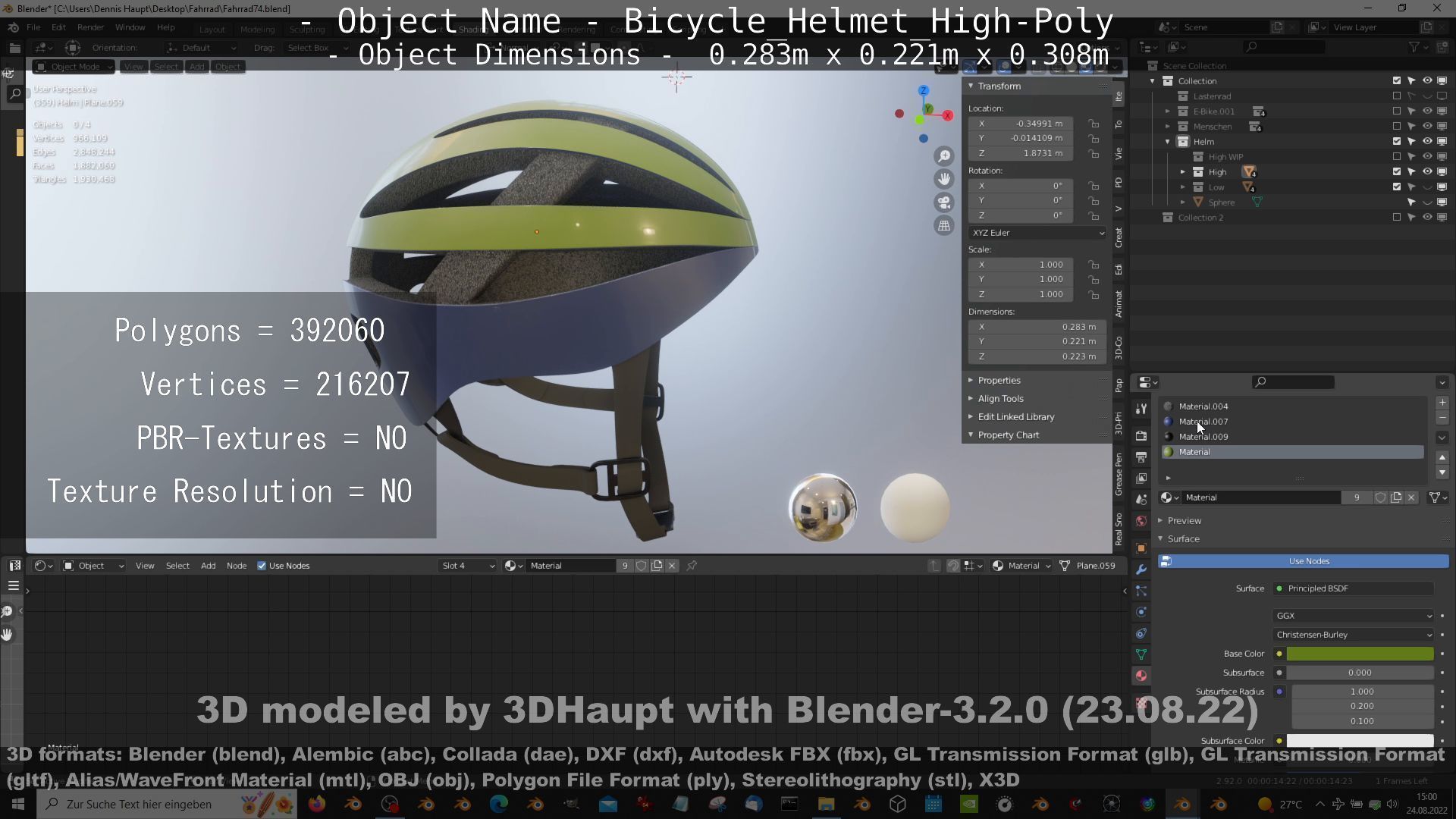 High-Poly Bicycle Helmet 3D model_27
