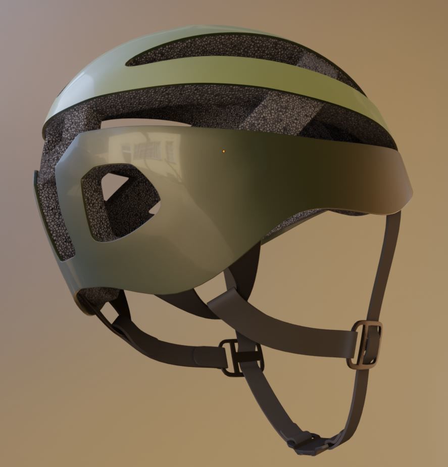 High-Poly Bicycle Helmet 3D model_6
