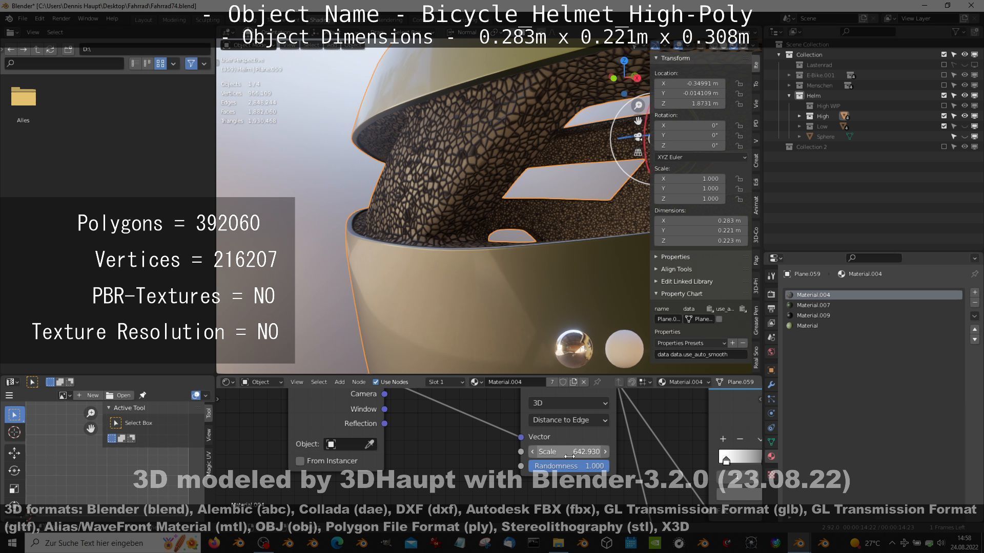 High-Poly Bicycle Helmet 3D model_65