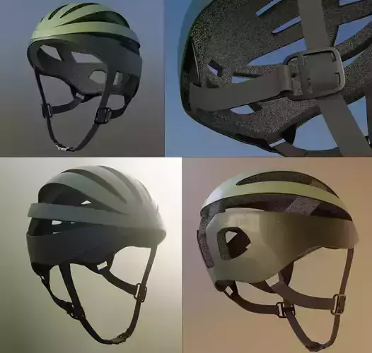 High-Poly Bicycle Helmet 3D model High-Poly Bicycle Helmet 3D model
