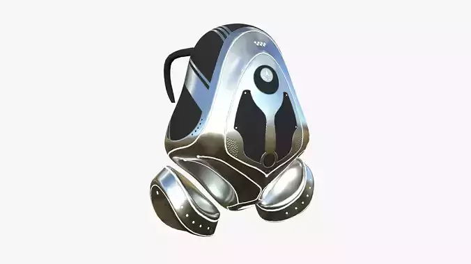 SciFi Backpack H10 Aluminum - Fashion Character Design Low-poly 3D model