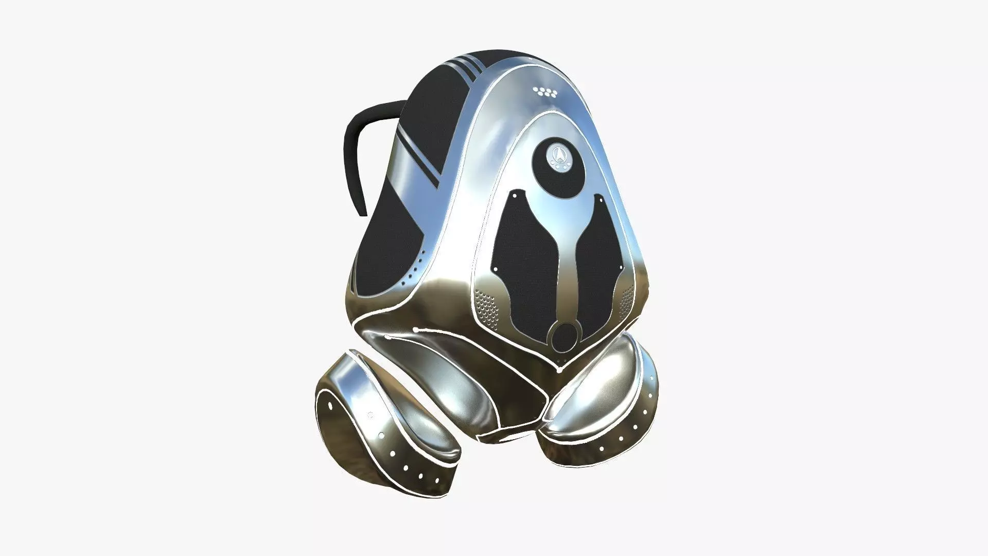 SciFi Backpack H10 Aluminum - Fashion Character Design Low-poly 3D model_0