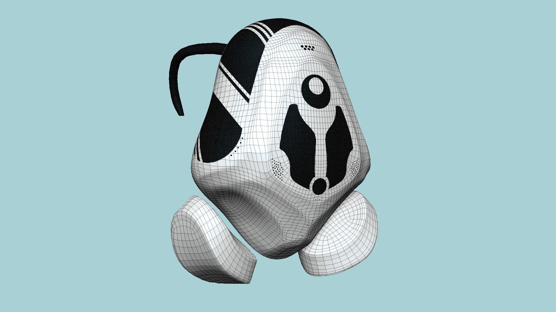 SciFi Backpack H10 Aluminum - Fashion Character Design Low-poly 3D model_6