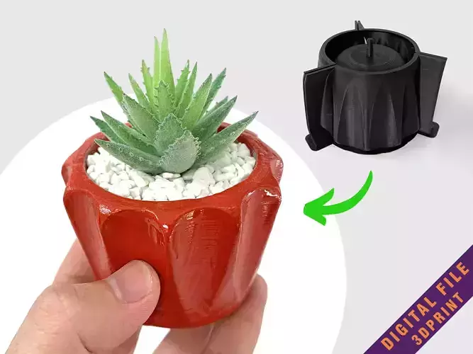 Planter pot mold - include pot file for print