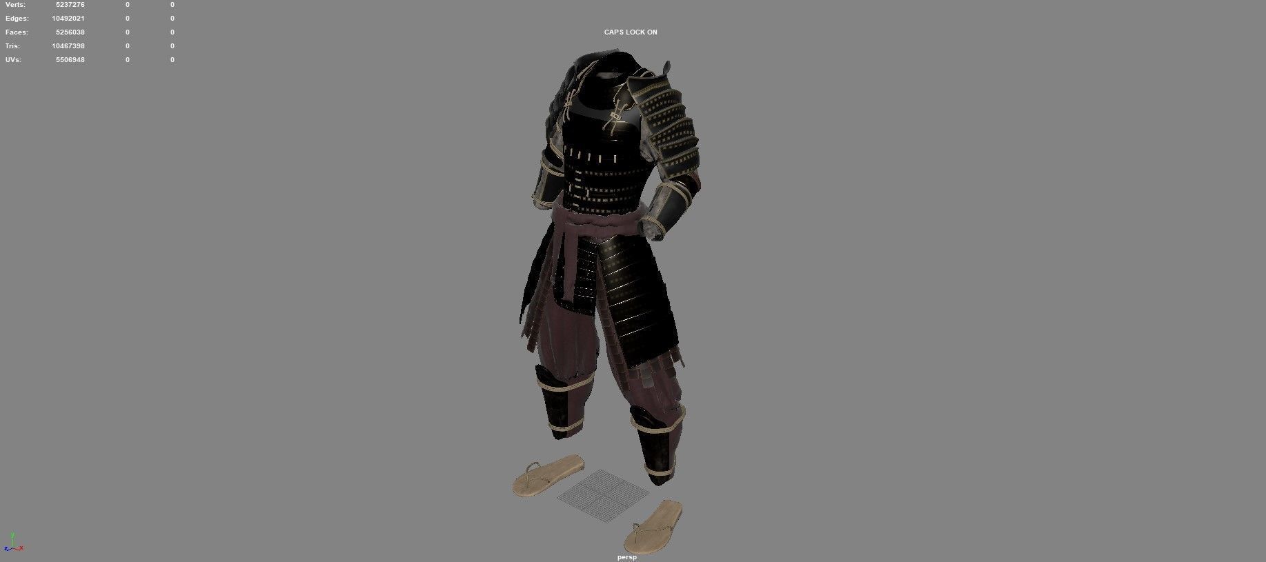 Samurai Cloth 3D model_4