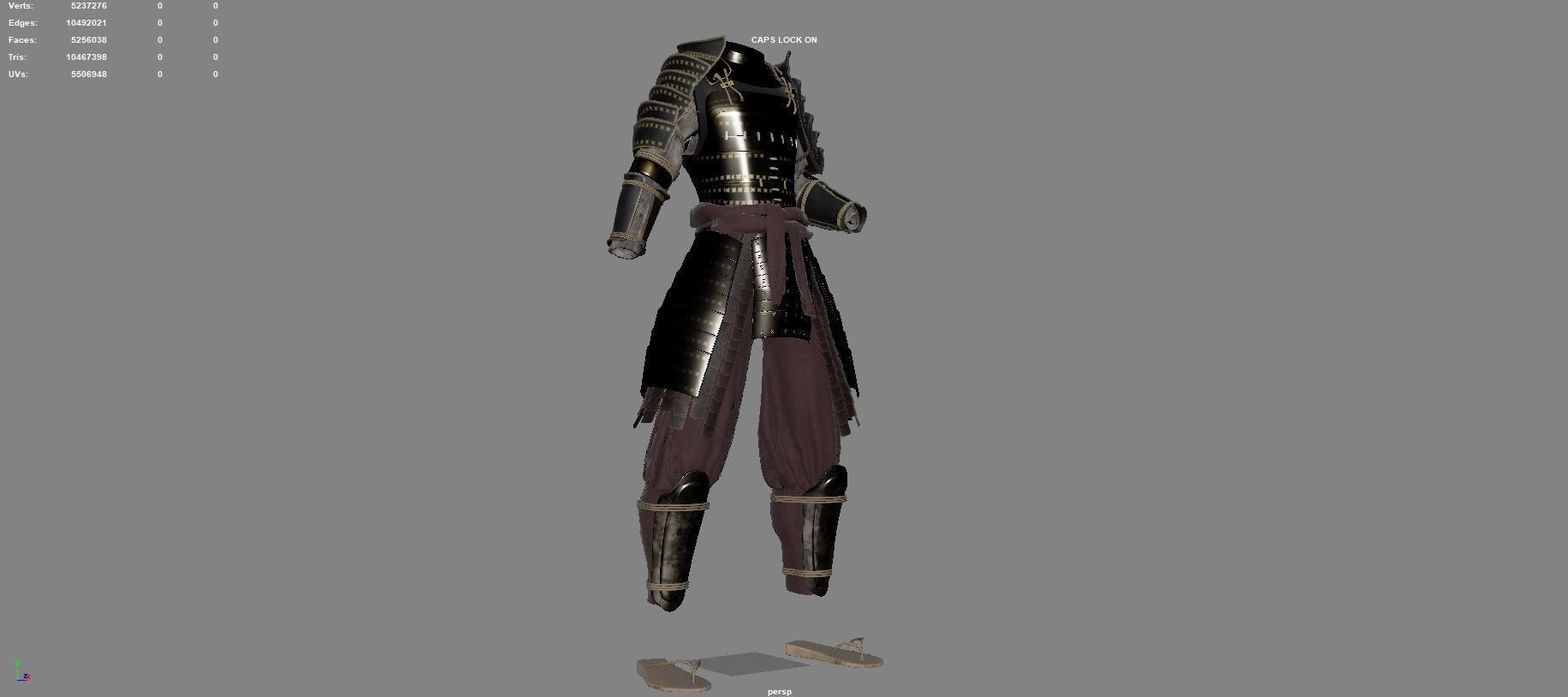 Samurai Cloth 3D model_3