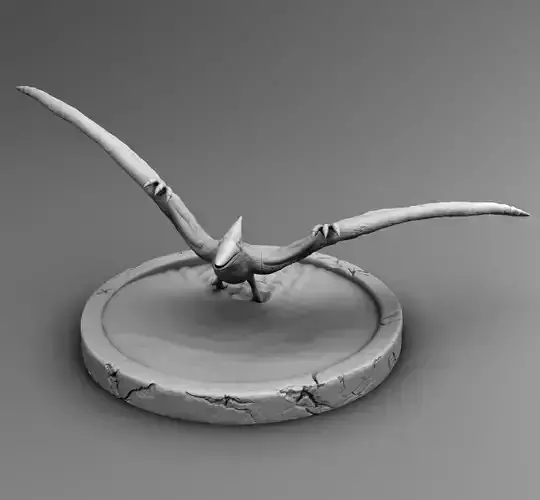 Pterodon bird on plate 3D print model
