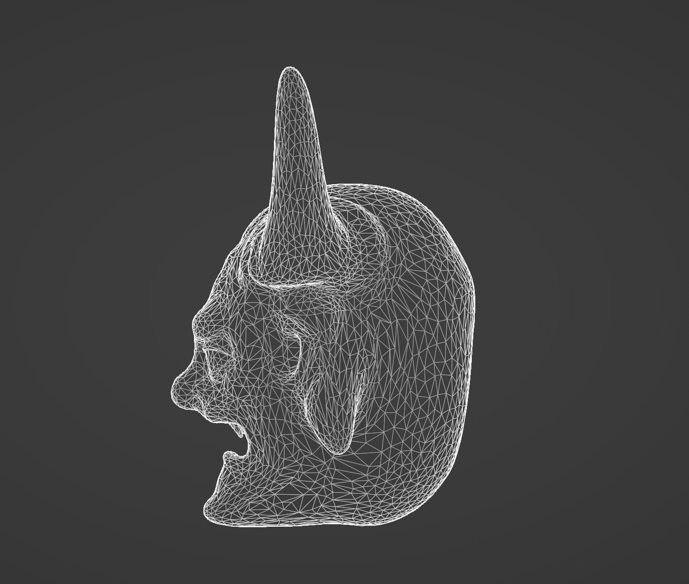 Demon Head Low-poly 3D model_8