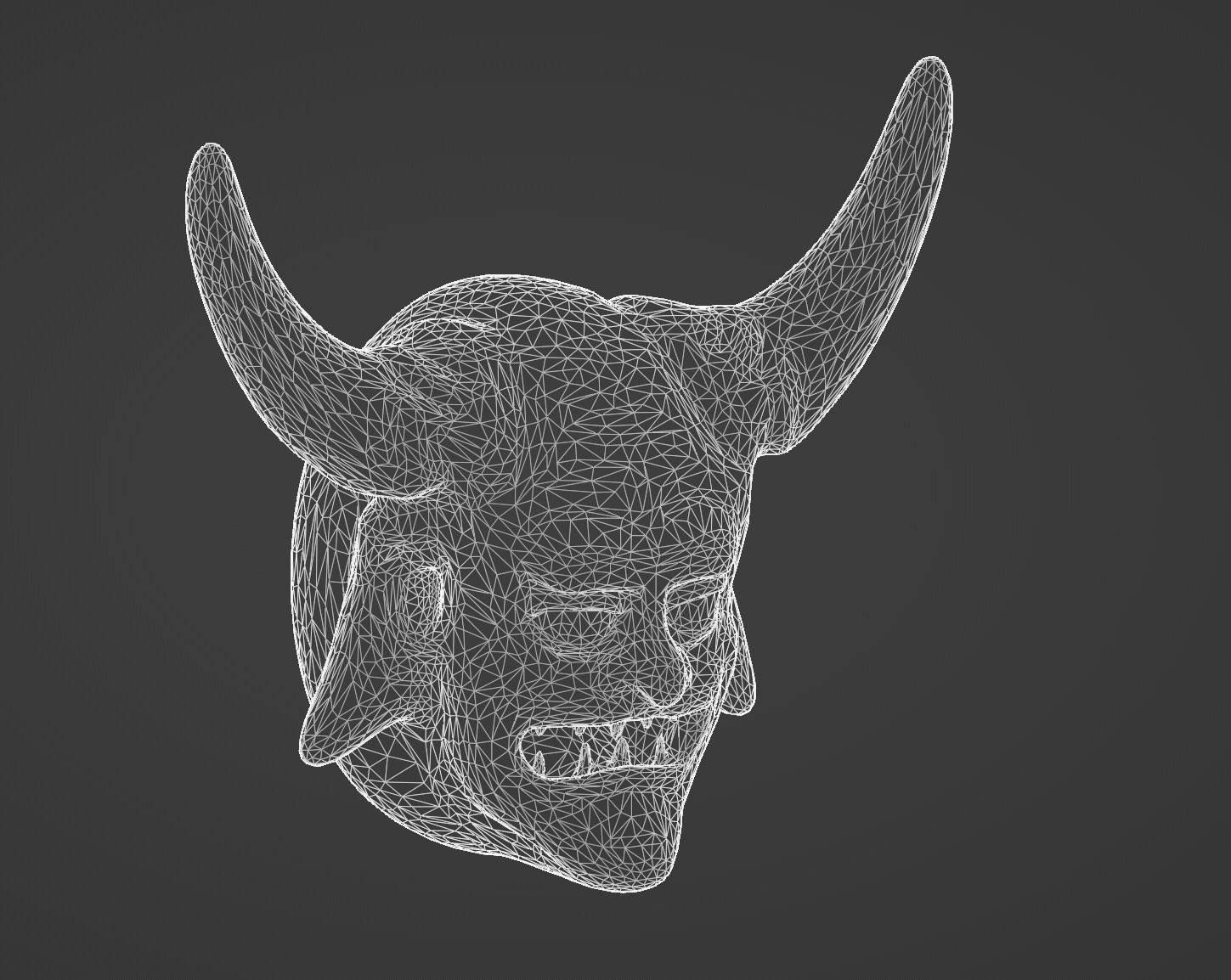 Demon Head Low-poly 3D model_11