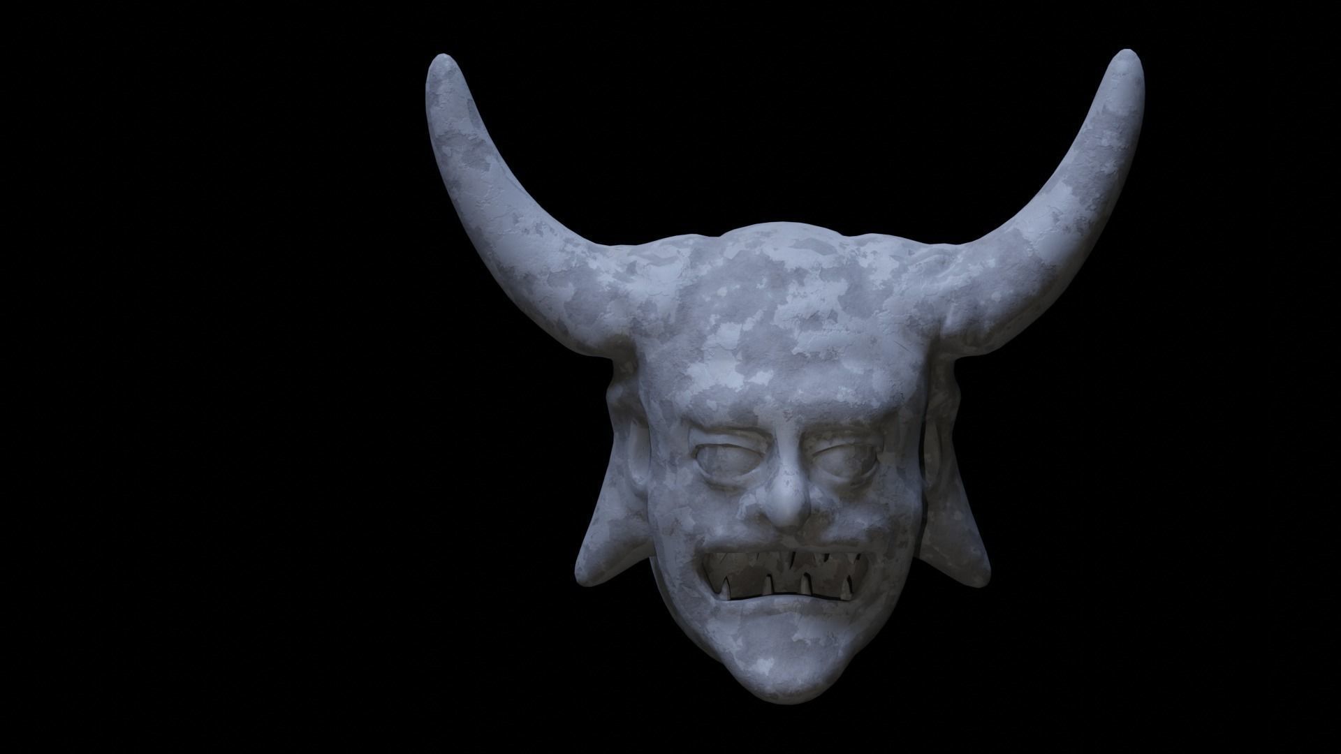 Demon Head Low-poly 3D model_3
