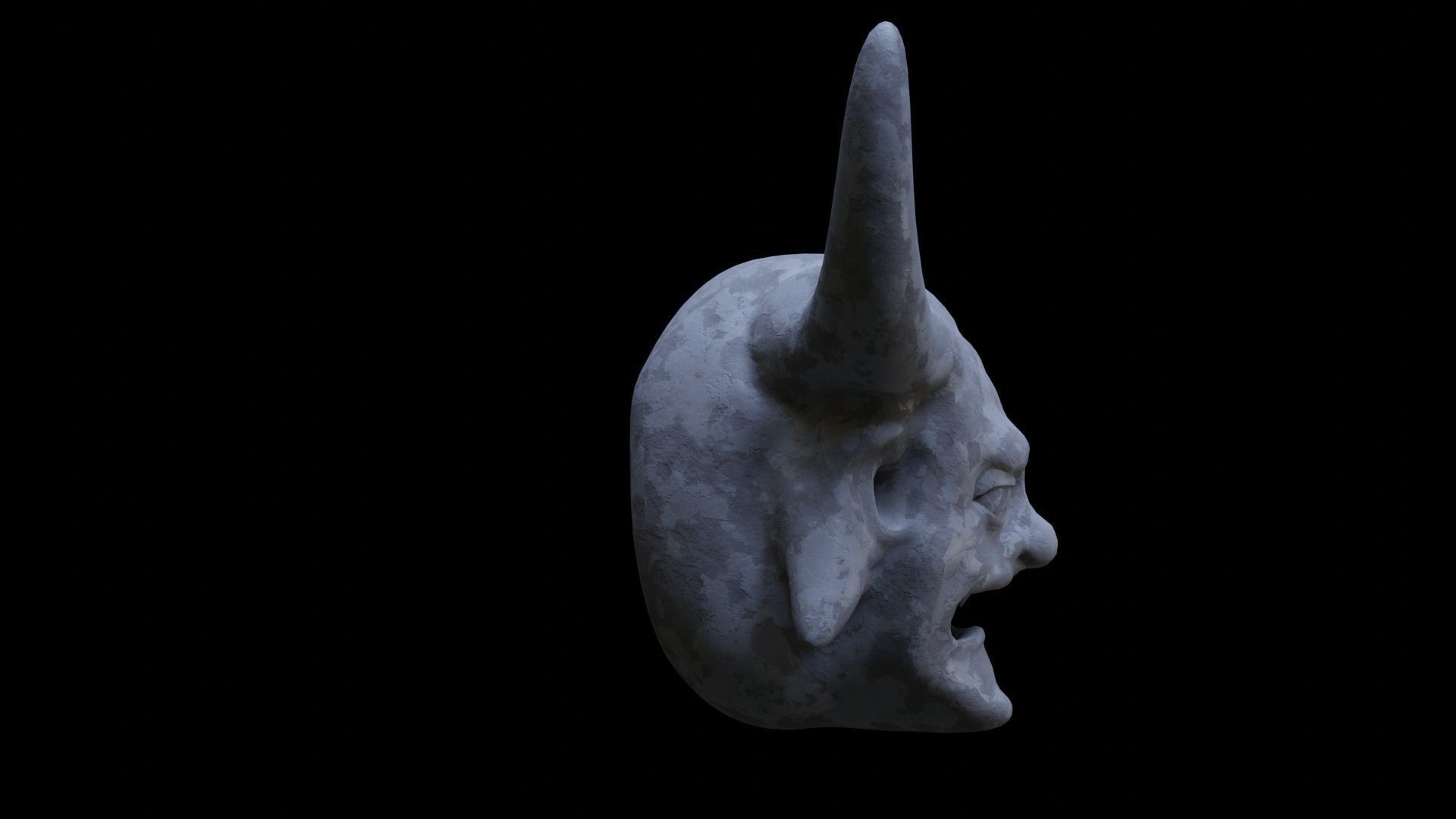Demon Head Low-poly 3D model_6