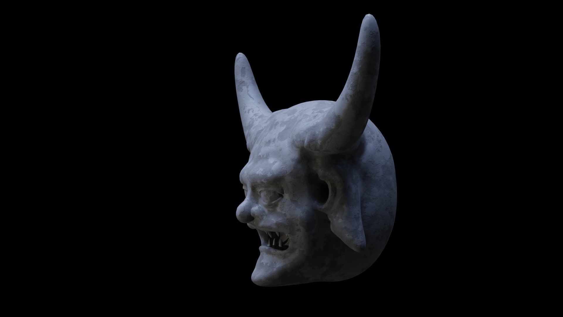 Demon Head Low-poly 3D model_4