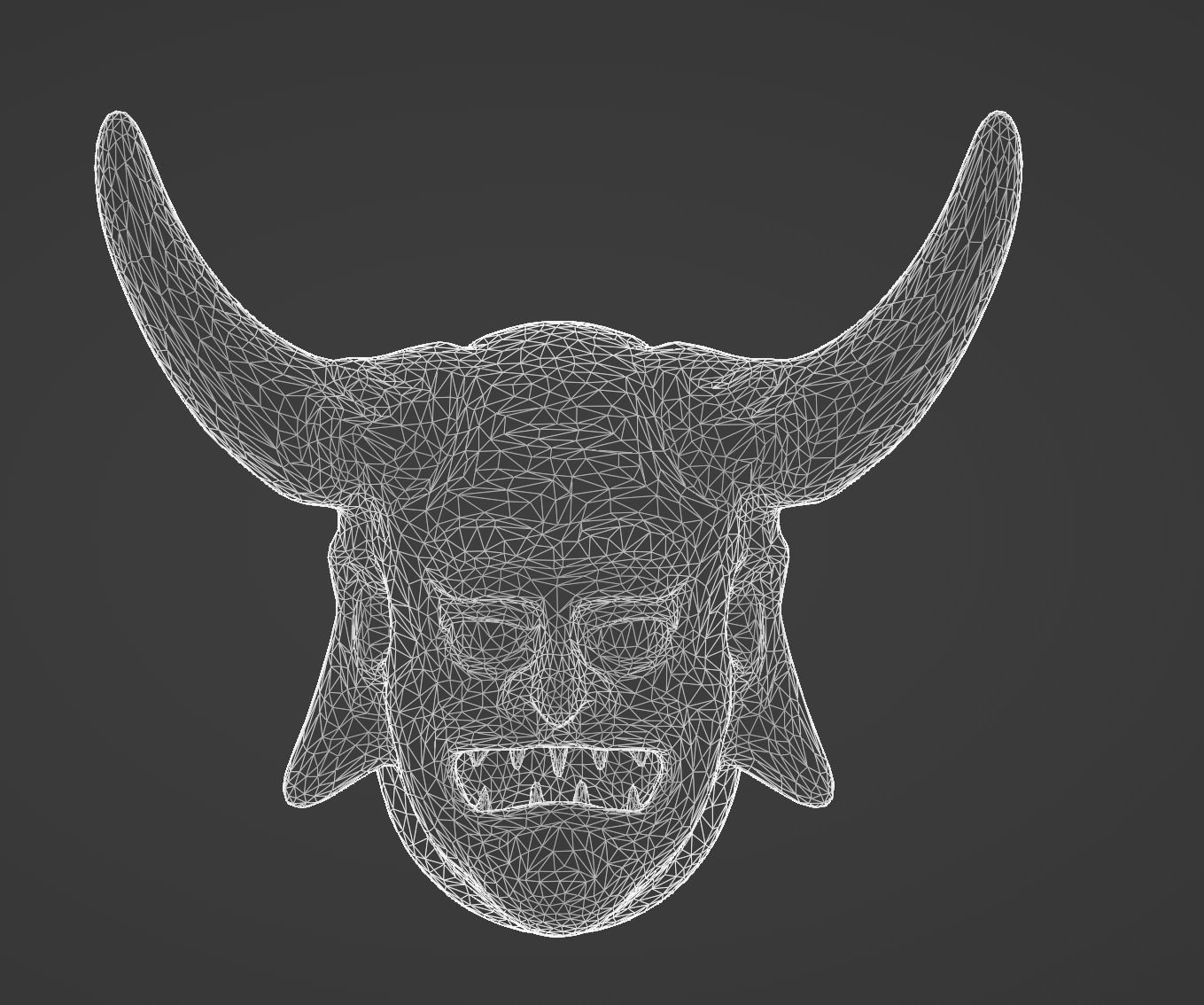 Demon Head Low-poly 3D model_10