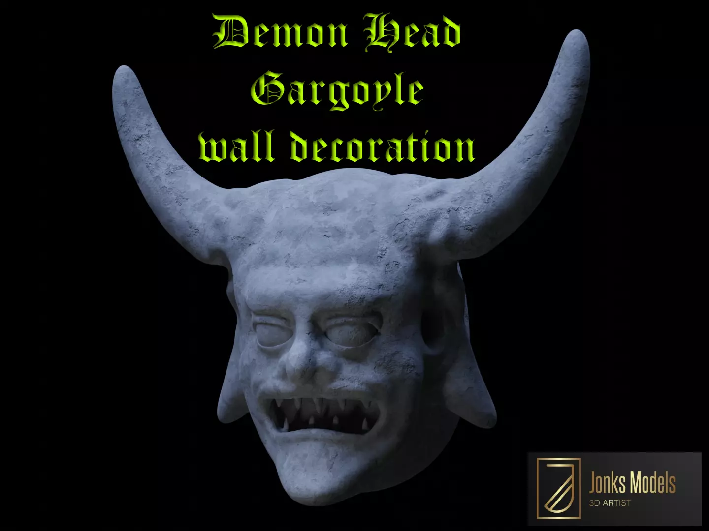 Demon Head Low-poly 3D model_0