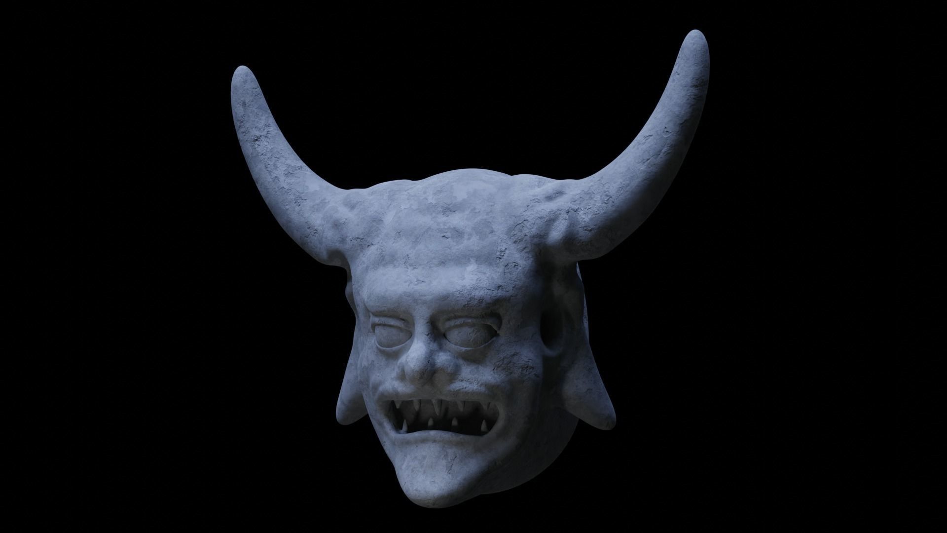 Demon Head Low-poly 3D model_2