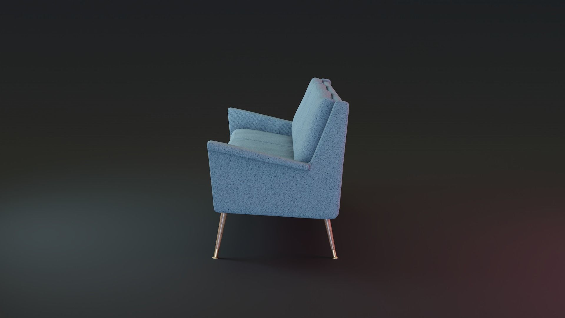 Mid-Century Sofa Low-poly 3D model_3