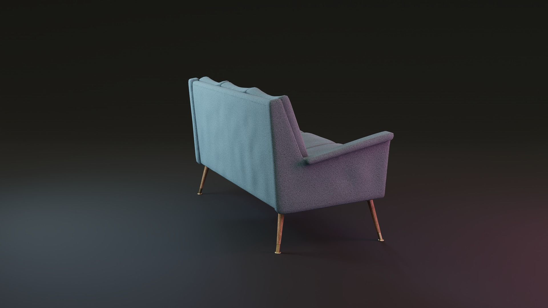 Mid-Century Sofa Low-poly 3D model_4