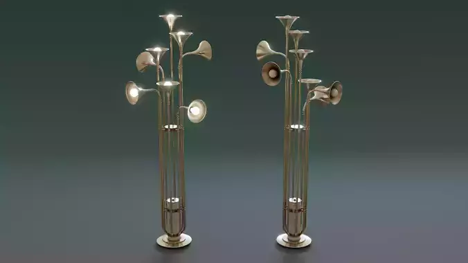 Mid-Century Lamp Low-poly 3D model