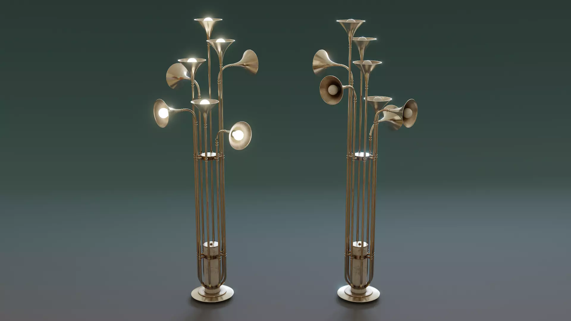 Mid-Century Lamp Low-poly 3D model_0