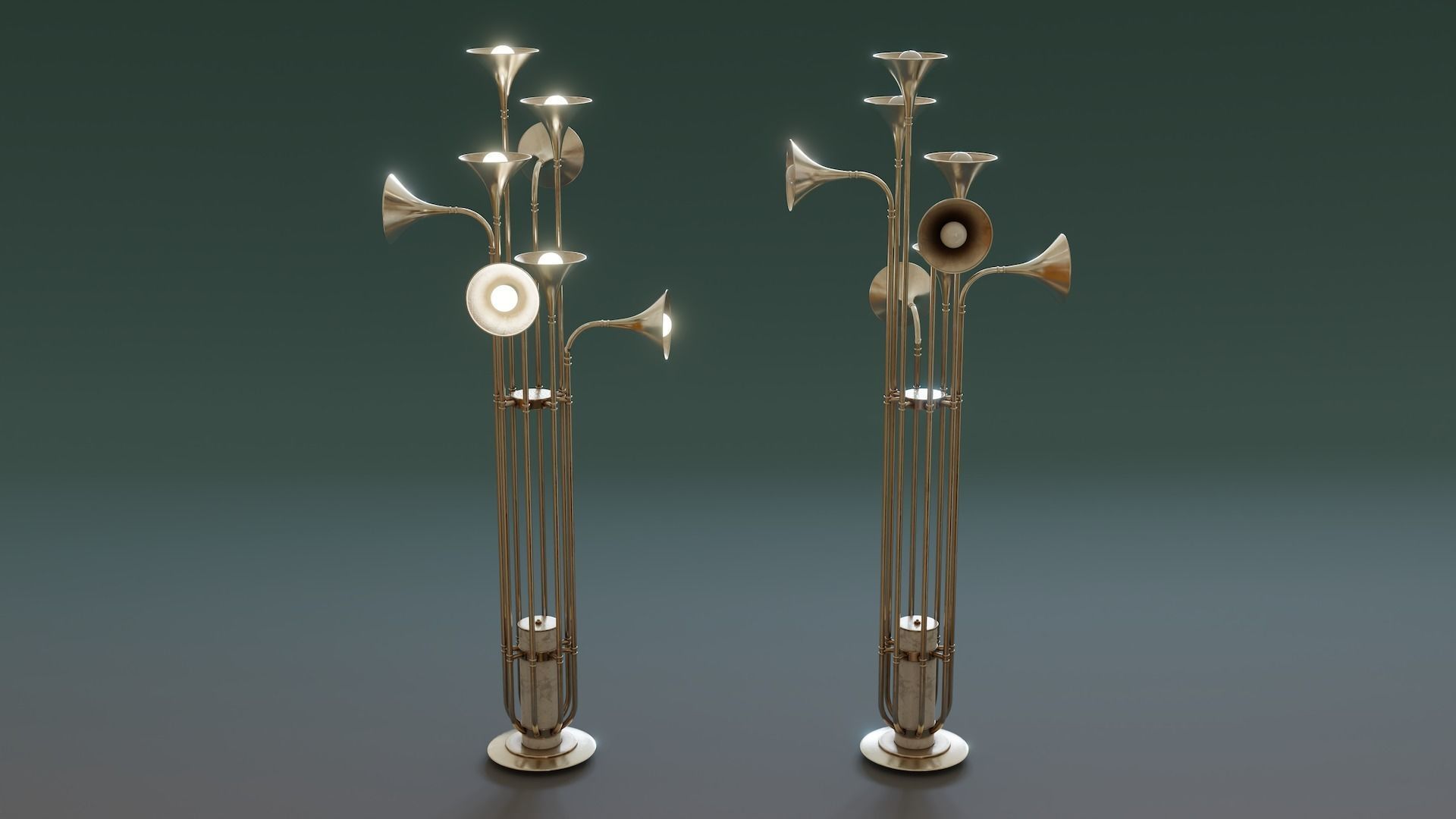 Mid-Century Lamp Low-poly 3D model_2