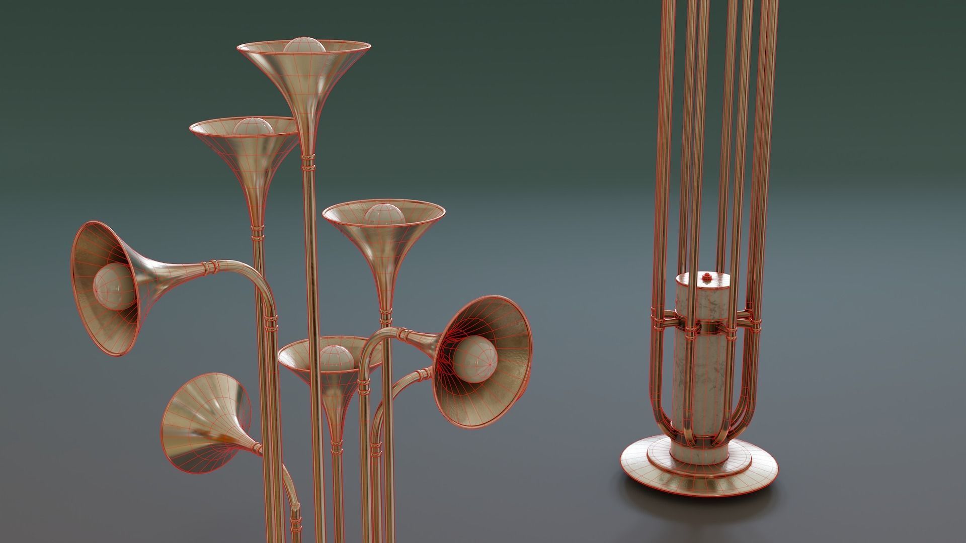 Mid-Century Lamp Low-poly 3D model_5