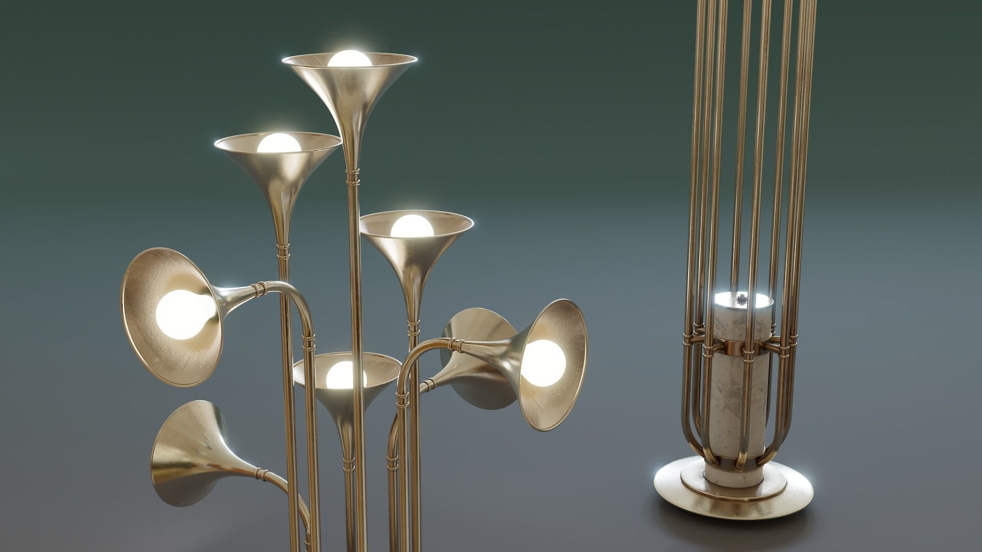 Mid-Century Lamp Low-poly 3D model_3