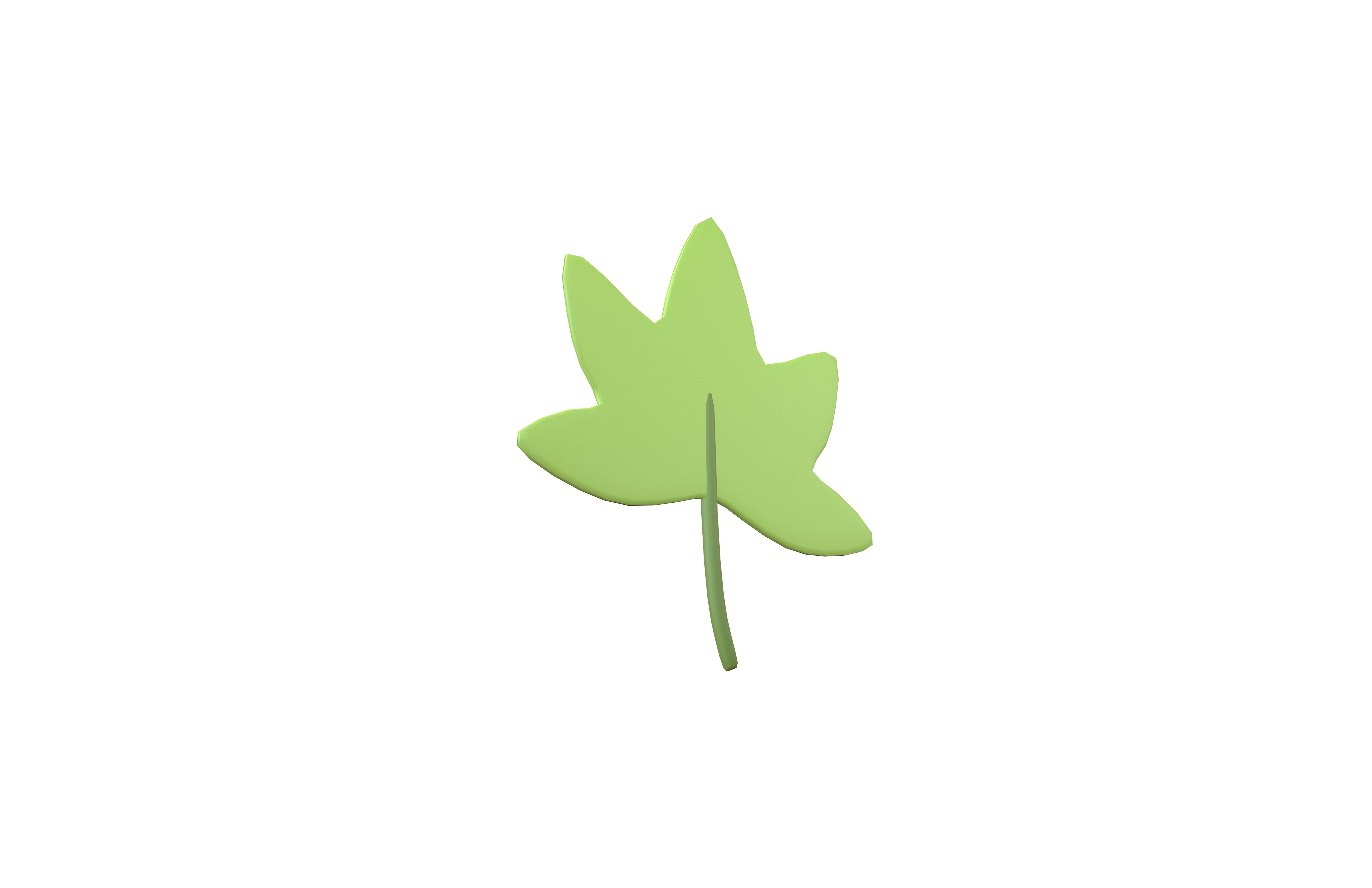 Cartoon Leaf v5 001 Low-poly 3D model_3