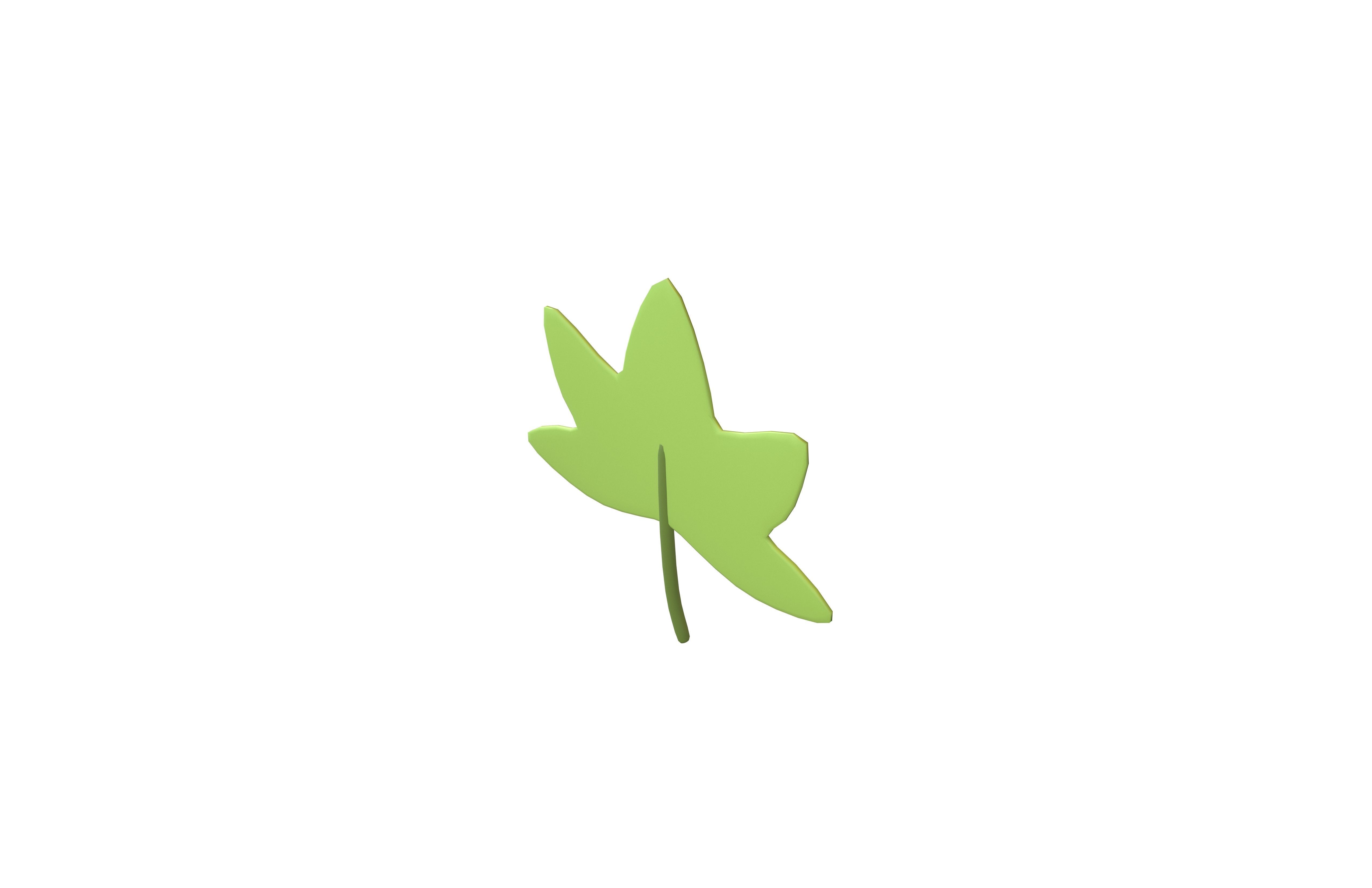 Cartoon Leaf v5 001 Low-poly 3D model_2
