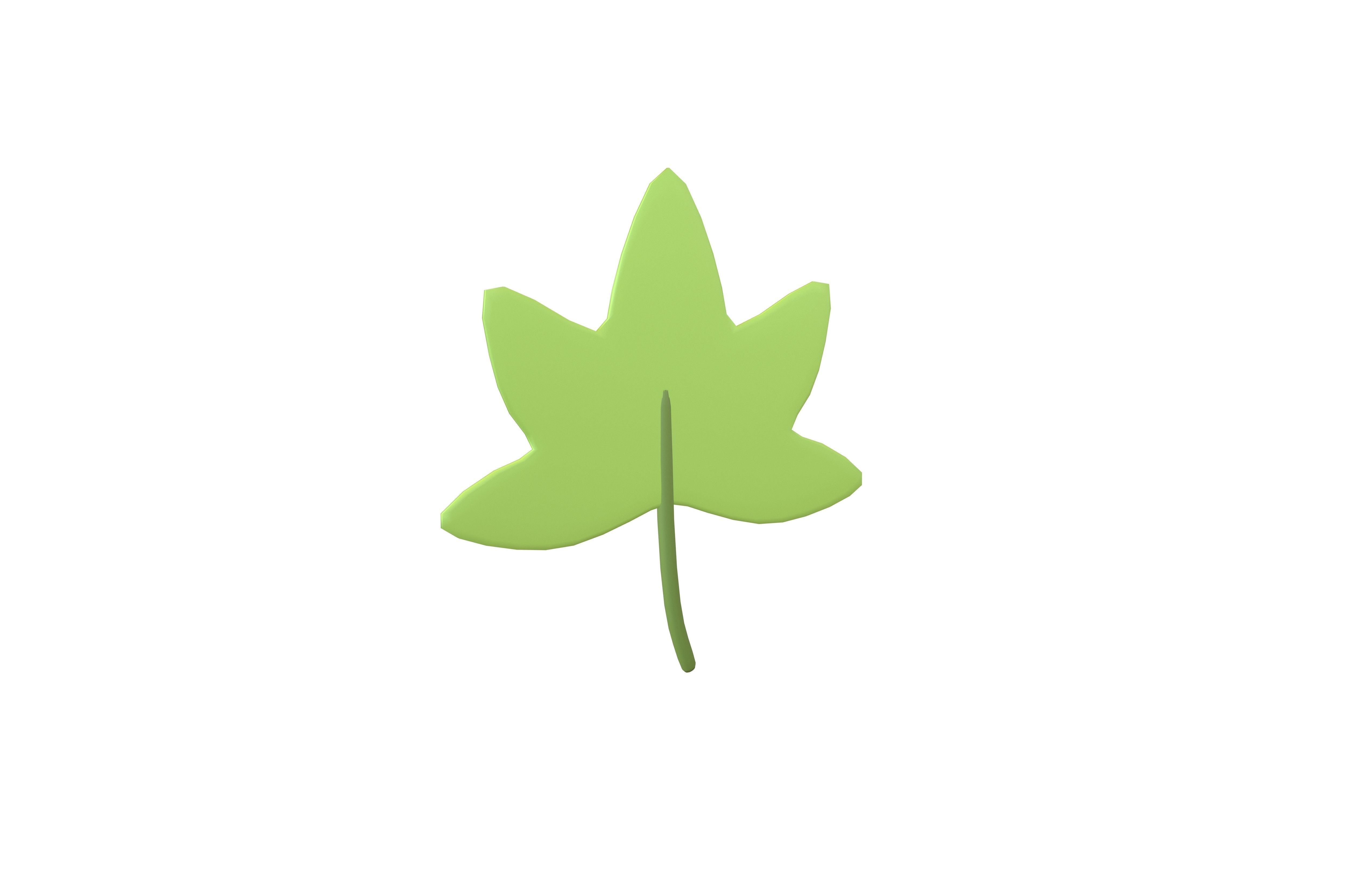 Cartoon Leaf v5 001 Low-poly 3D model_1