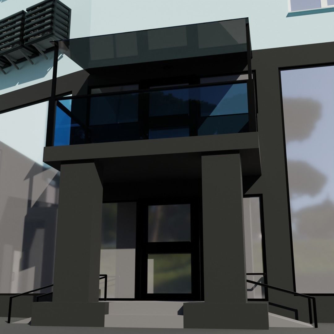 Kyiv left coast style building 3D model_6