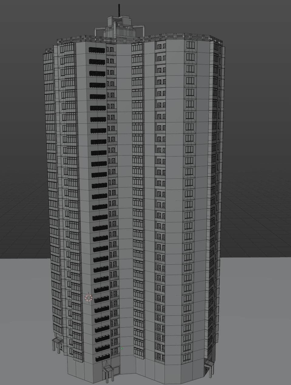 Kyiv left coast style building 3D model_12